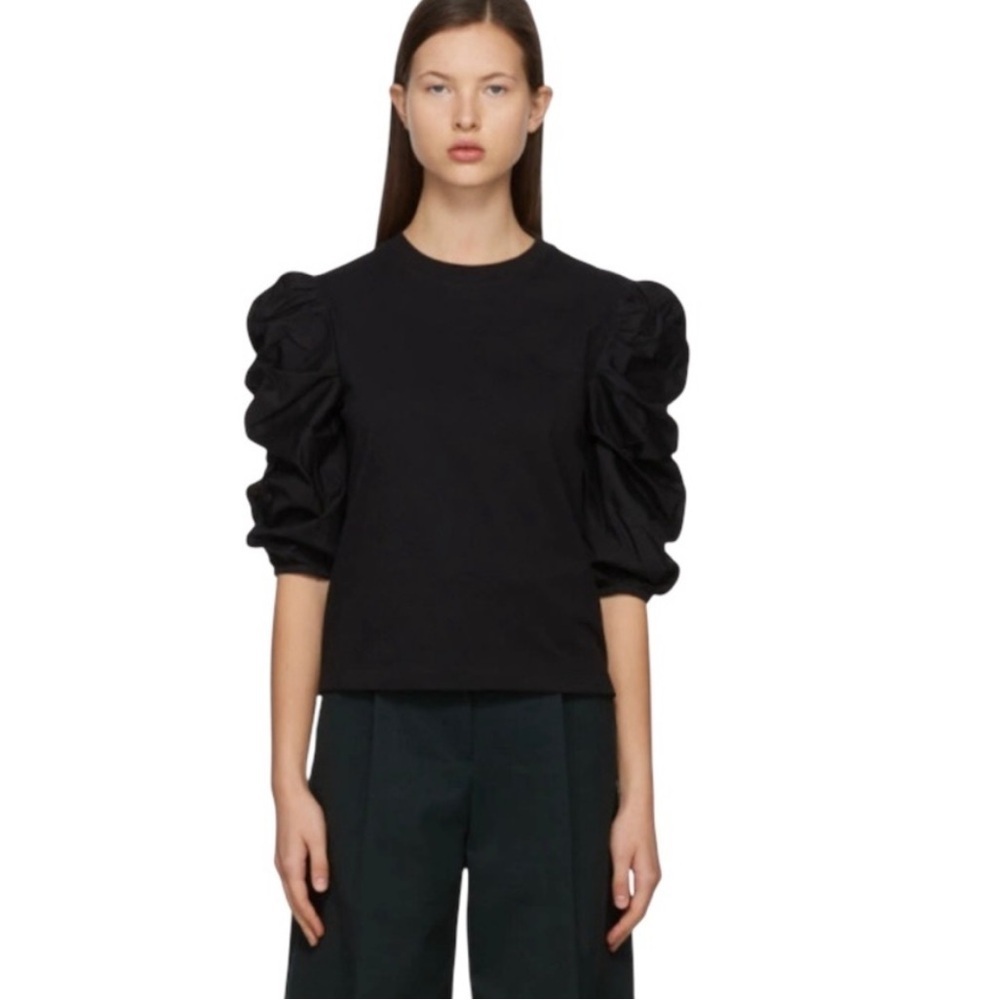 See by Chloé Black Puffy Sleeve T-Shirt Sz XS